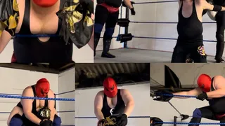 muscular masked wrestler dominates 2 jobbers