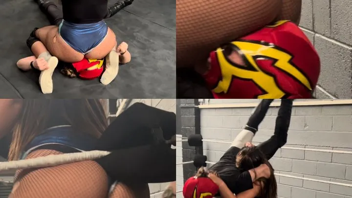 mixed wrestling, stinkface, facesitting, ball stomping & power moves