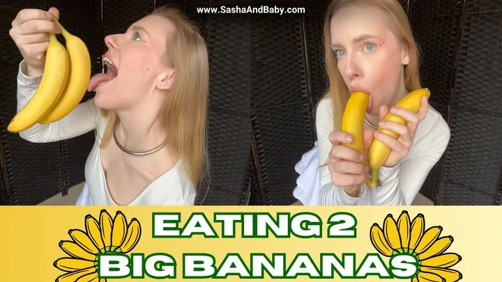 Sasha Seductively Eats Multiple Bananas