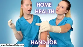 Annoyed Medical Handjob in Gloves from In House Nurses