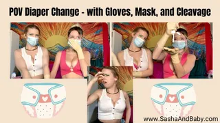 POV Adult Diaper Change POV Face Mask, Latex Gloves, and Cleavage