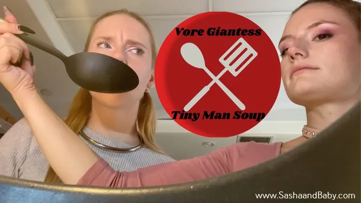 VORE Shrunken Man Turned to Soup By Sexy Dommes