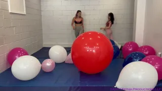 2 Girlfriends vs A Really Big Balloon