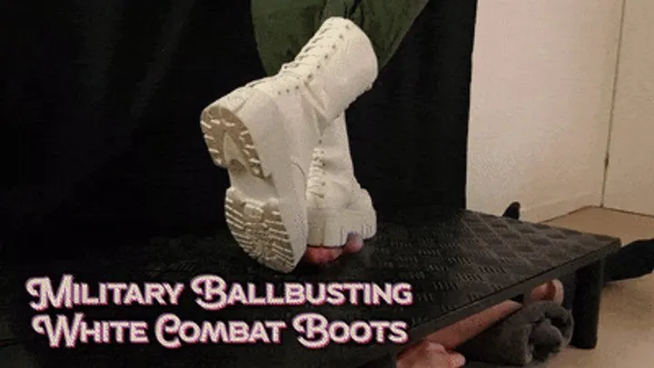 Military Girl Ballbusting You in White Dirty Combat Boots (45 Degrees Version) - TamyStarly - Cock Balls Crush Trample, Shoejob, CBT, Trampling, Bootjob, Stomping