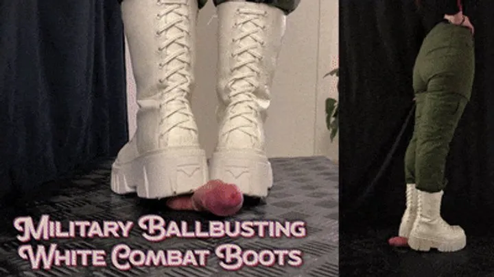 Military Girl Ballbusting You in White Dirty Combat Boots (Double Slave Version) - TamyStarly - Cock Balls Crush Trample, Shoejob, CBT, Trampling, Bootjob, Stomping