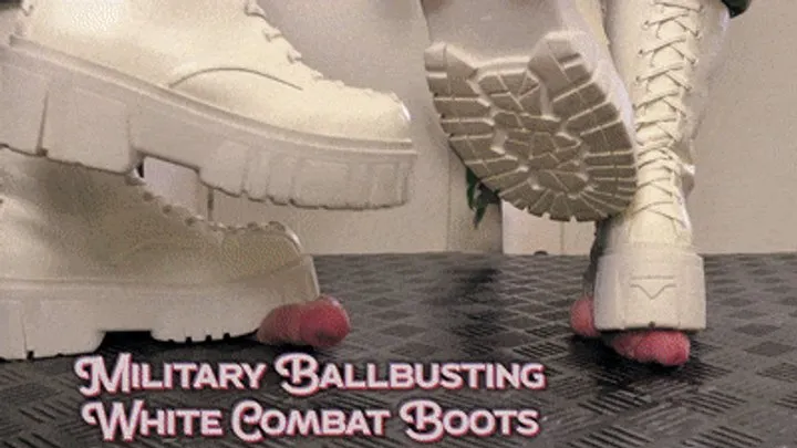 Military Girl Ballbusting You in White Dirty Combat Boots (Slave POV Version) - TamyStarly - Cock Balls Crush Trample, Shoejob, CBT, Trampling, Bootjob, Stomping