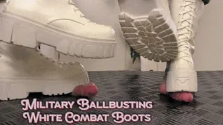 Military Girl Ballbusting You in White Dirty Combat Boots (Slave POV Version) - TamyStarly - Cock Balls Crush Trample, Shoejob, CBT, Trampling, Bootjob, Stomping