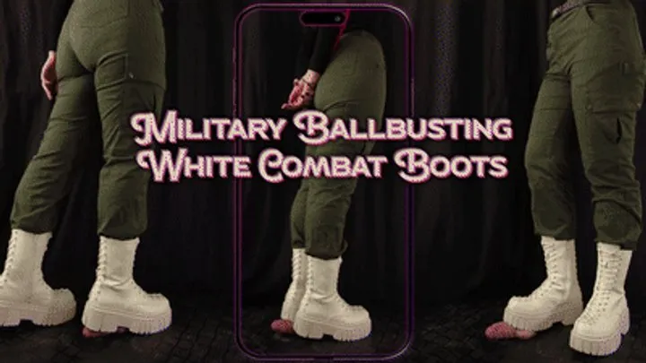 Military Girl Ballbusting You in White Dirty Combat Boots (Vertical Version) - TamyStarly - Cock Balls Crush Trample, Shoejob, CBT, Trampling, Bootjob, Stomping