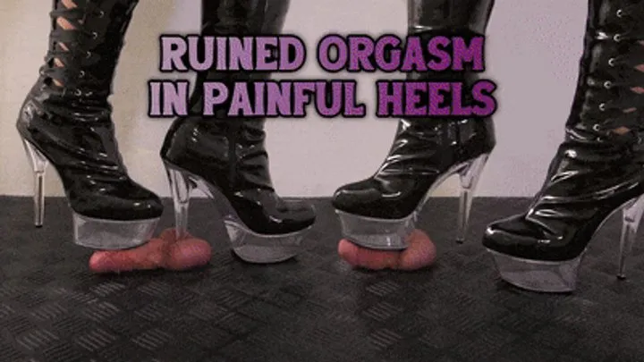 Ruined Orgasm Under My Painful Black Patent High Heels (Close Version) - TamyStarly - Cock Balls Crush Trample, Shoejob, CBT, Bootjob, Stomping