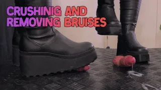 Crushing and Removing Bruises in Platform Knee High Boots (Slave POV Version) - TamyStarly - Cock Balls Crush Trample, Shoejob, CBT, Trampling, Bootjob, Stomping