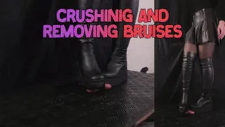 Crushing and Removing Bruises in Platform Knee High Boots (Double 45 Deg Version) - TamyStarly - Cock Balls Crush Trample, Shoejob, CBT, Trampling, Bootjob, Stomping