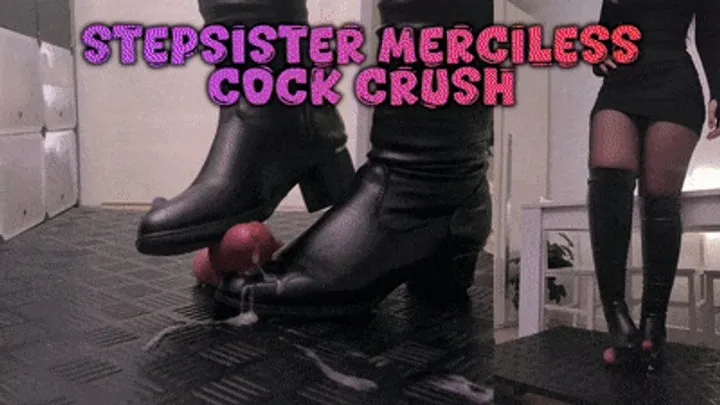 Stepsister Cock Crush in High Thigh Black Boots, No Mercy! (Double Version) - Tamystarly - Balls Trample, Shoejob, CBT, Trampling, Bootjob, Stomping