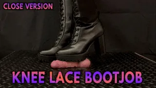 Cock Squeeze & Bootjob in Sexy Black Lace Knee Boots with TamyStarly (Close Version) - CBT, Ballbusting, Femdom, Shoejob, Crush, Ball Stomping, Foot Fetish Domination, Footjob, Cock Board