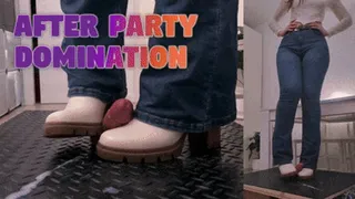 After Party Domination in White Ankle Boots (Double Version) - Tamystarly - Cock Balls Crush Trample, CBT, Bootjob, Trampling, Shoejob, Stomping