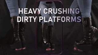 Heavy Cock Crushing in Black Dirty Platforms (Vertical Version) - Tamystarly - Cock Balls Crush Trample, CBT, Bootjob, Trampling, Shoejob, Stomping