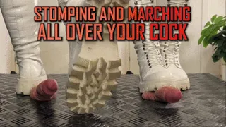 Marching and Stomping All Over Your Cock in White Combat Boots (Slave POV Version) - Tamystarly - Cock Balls Crush Trample, CBT, Bootjob, Trampling, Shoejob