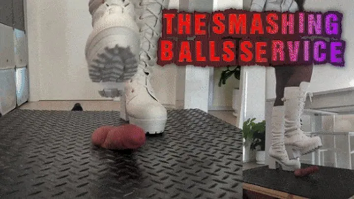 The Smashing Balls Service in White Tank Boots (Double Version) - Tamystarly - Cock Balls Crush Trample, CBT, Bootjob, Trampling, Shoejob, Stomping