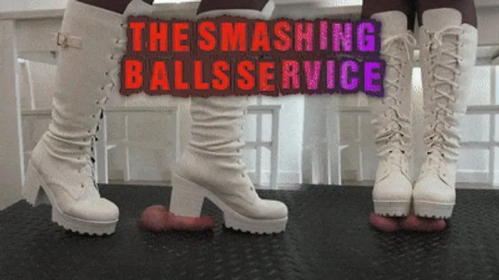 The Smashing Balls Service in White Tank Boots (Close Version) - Tamystarly - Cock Balls Crush Trample, CBT, Bootjob, Trampling, Shoejob, Stomping