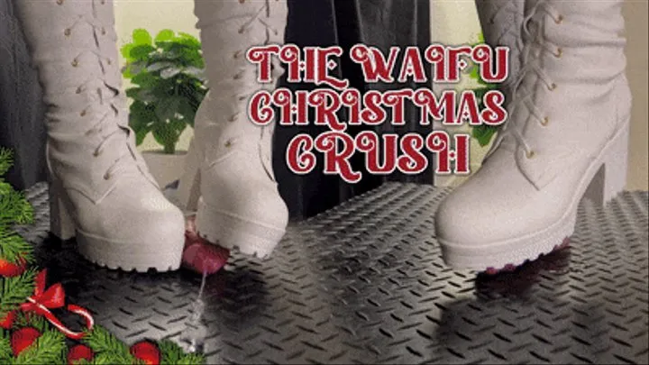 Waifu Christmas Crush in White Painful Boots (Slave POV Version) - TamyStarly - Bootjob, Shoejob, Ballbusting, CBT, Trample, Trampling, High Heels, Crush, Crushing