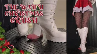 Waifu Christmas Crush in White Painful Boots (Double Version) - TamyStarly - Bootjob, Shoejob, Ballbusting, CBT, Trample, Trampling, High Heels, Crush, Crushing