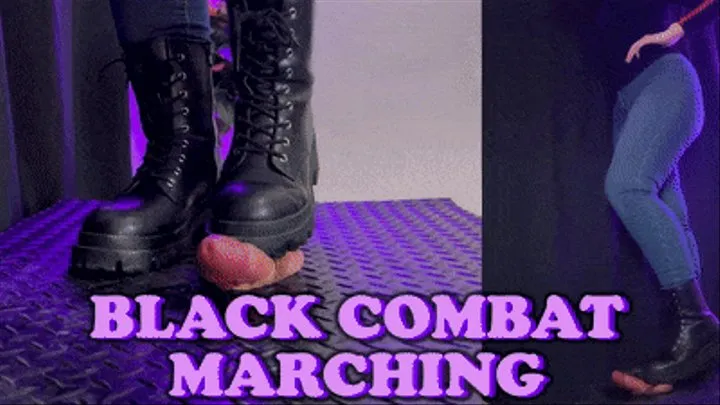 Black Combat Marching over Cock and Balls (Double Version) - TamyStarly - Bootjob, Shoejob, Ballbusting, CBT, Trample, Trampling, High Heels, Crush, Crushing