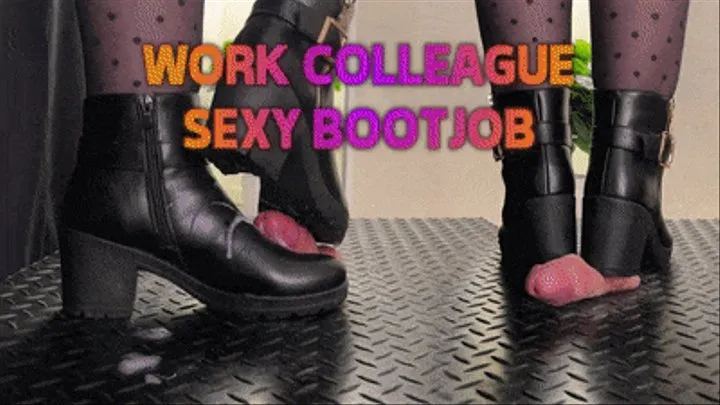 Work Colleague Crushing Your Cock and Balls in Leather Black Ankle Boots (Slave POV Version) - TamyStarly - Bootjob, Shoejob, Ballbusting, CBT, Trample, Trampling, High Heels, Crush, Crushing