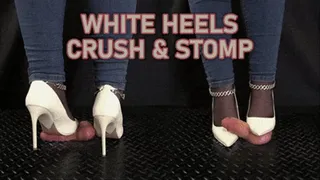 White High Heels Cock Crush and Stomp (Close Version) - Tamystarly - Balls Trample, CBT, Bootjob, Trampling, Shoejob, Stomping