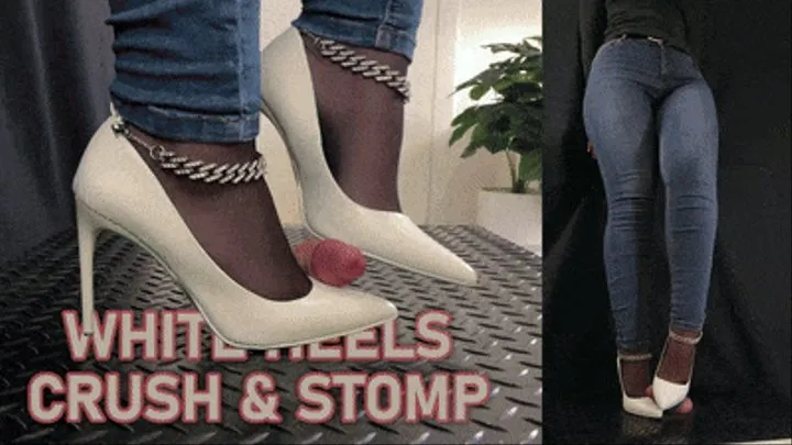 White High Heels Cock Crush and Stomp (Double Version) - Tamystarly - Balls Trample, CBT, Bootjob, Trampling, Shoejob, Stomping