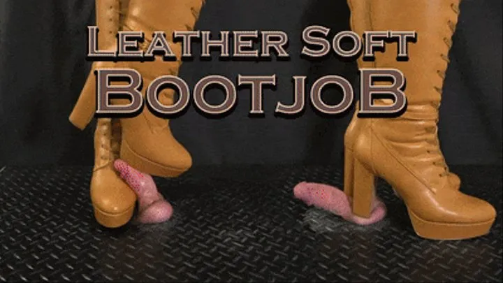 Leather Soft Bootjob in Brown Boots - (Close Version) - TamyStarly - Ball Stomp, Bootjob, Shoejob, Ballbusting, CBT, Trample, Trampling, High Heels, Crush, Crushing