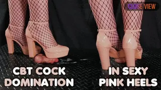 CBT Domination in Sexy Pink Heels, Bootjob and Kicking (Close Version) - TamyStarly - Shoejob, Ballbusting, Trample, Trampling, Stomp, High Heels