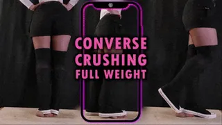 Cock Crushing Full Weight in High Converse Shoes (Vertical Version) - TamyStarly - Bootjob, Shoejob, Ballbusting, CBT, Trampling, High Heels, Crush, Crushing