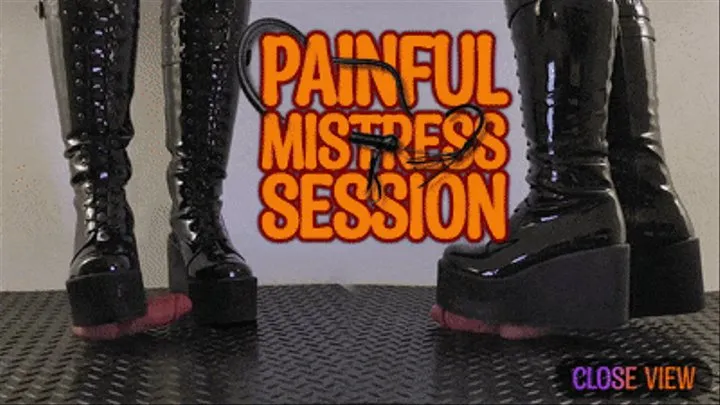 Painful Mistress Session in Heavy Chunky Platform Black CBT Boots (Close Version) - TamyStarly - Shoejob, Bootjob, Ballbusting, Trample, Trampling, Crush, Stomp