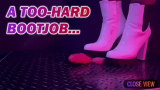 A Too-Hard Bootjob in White Ankle Tank Boots with TamyStarly - (Close Version) - Ballbusting, CBT, Heeljob, Femdom, Shoejob, Ball Stomping, Foot Fetish Domination, Footjob, Cock Board, Crush, Trampling