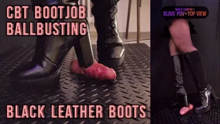 CBT, Bootjob and Ballbusting in Black Leather Boots with TamyStarly - (Mixed Version) - Heeljob, Femdom, Shoejob, Ball Stomping, Foot Fetish Domination, Footjob, Cock Board, Crush, Trampling