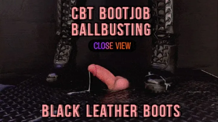 CBT, Bootjob and Ballbusting in Black Leather Boots with TamyStarly - (Close Version) - Heeljob, Femdom, Shoejob, Ball Stomping, Foot Fetish Domination, Footjob, Cock Board, Crush, Trampling