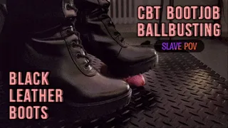 CBT, Bootjob and Ballbusting in Black Leather Boots with TamyStarly - (Slave POV Version) - Heeljob, Femdom, Shoejob, Ball Stomping, Foot Fetish Domination, Footjob, Cock Board, Crush, Trampling