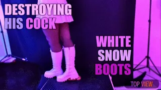 Aggressive Bootjob in White Combat Snow Boots, Post Orgasm Stomping with TamyStarly - (Top Version) - CBT, Ballbusting, Heeljob, Femdom, Shoejob, Ball Stomping, Foot Fetish Domination, Footjob, Cock Board, Crush, Trampling