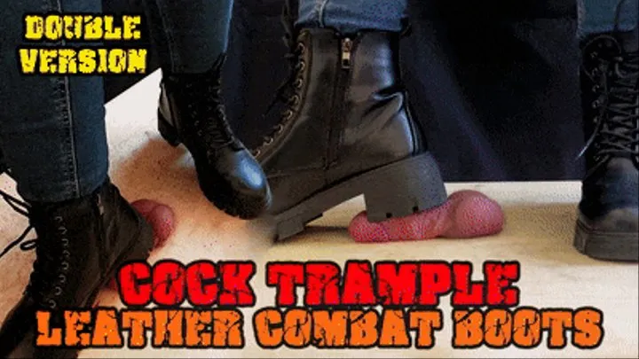 Crushing his Cock in Combat Boots Black Leather - CBT Bootjob with TamyStarly - (Double Version) - Heeljob, Ballbusting, Femdom, Shoejob, Ball Stomping, Foot Fetish Domination, Footjob, Cock Board, Crush