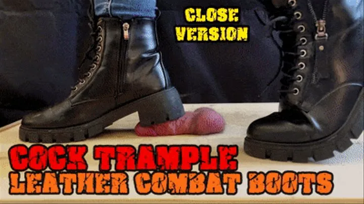 Crushing his Cock in Combat Boots Black Leather - CBT Bootjob with TamyStarly - (Close Version) - Heeljob, Ballbusting, Femdom, Shoejob, Ball Stomping, Foot Fetish Domination, Footjob, Cock Board, Crush