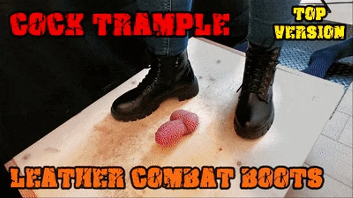 Crushing his Cock in Combat Boots Black Leather - CBT Bootjob with TamyStarly - (Top Version) - Heeljob, Ballbusting, Femdom, Shoejob, Ball Stomping, Foot Fetish Domination, Footjob, Cock Board, Crush