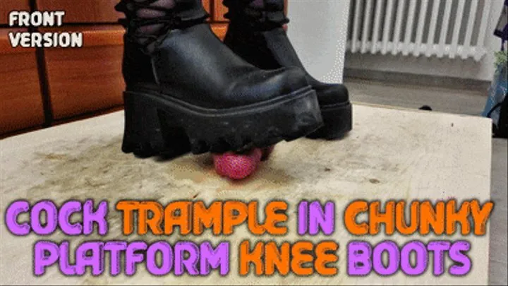 Chunky Aggressive Boots Hard Crushing Cock and Balls with TamyStarly - (Front Version) - Bootjob, CBT, Heeljob, Ballbusting, Femdom, Shoejob, Ball Stomping, Foot Fetish Domination, Footjob, Cock Board, Crush