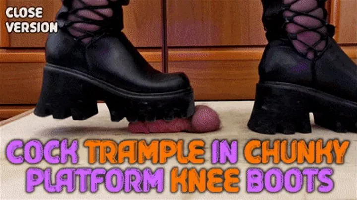 Chunky Aggressive Boots Hard Crushing Cock and Balls with TamyStarly - (Close Version) - Bootjob, CBT, Heeljob, Ballbusting, Femdom, Shoejob, Ball Stomping, Foot Fetish Domination, Footjob, Cock Board, Crush