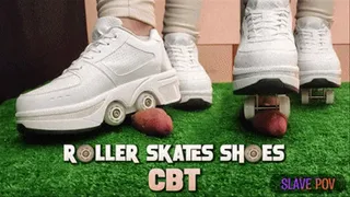 Roller Skates Shoes Cock Crush, CBT and Ballbusting with TamyStarly - (Slave POV Version) Heeljob, Femdom, Shoejob, Ball Stomping, Foot Fetish Domination, Footjob, Cock Board, Crush, Trampling