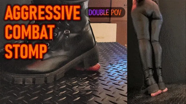 Aggressive CBT Stomping in Black Leather Combat Boots and Outfit with TamyStarly - (Double Version) Bootjob, Ballbusting, Heeljob, Femdom, Shoejob, Ball Stomping, Foot Fetish Domination, Footjob, Cock Board, Crush, Trampling