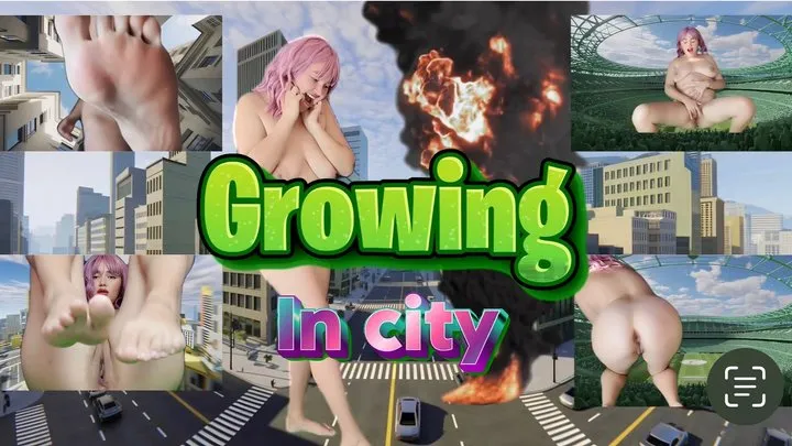 Unaware Giantess growing in city 1