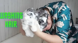 washing hair shampoo