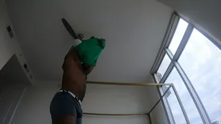 Giant black man farts on tiny roommate POV