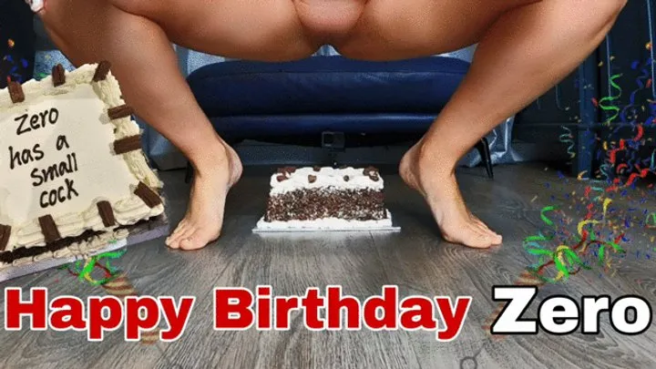 Happy Birthday Zero! Femdom Cake Sitting Sploshing, Pussy, Ass Licking