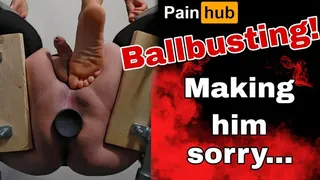 Femdom Ballbusting Kicks! Bondage Punishment BDSM CBT