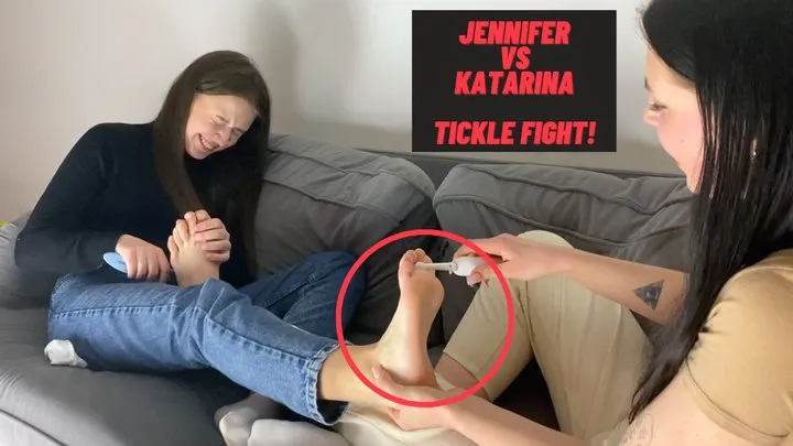 Jennifer vs Katarina - Student Girls Tickle Fight!